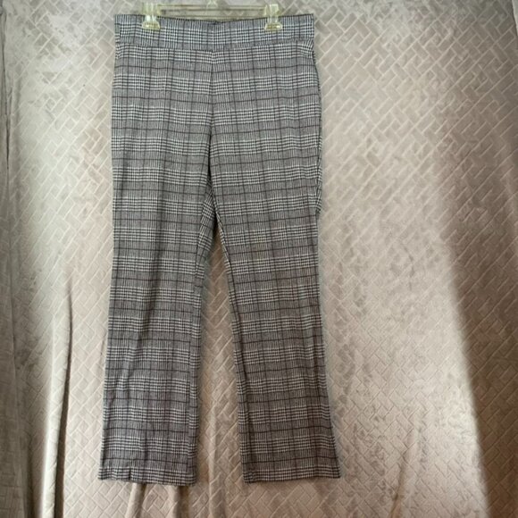 Time and Tru Pants - Time And Tru Womens Large Office Dress Pants Gray Houndstooth Plaid Straight Leg